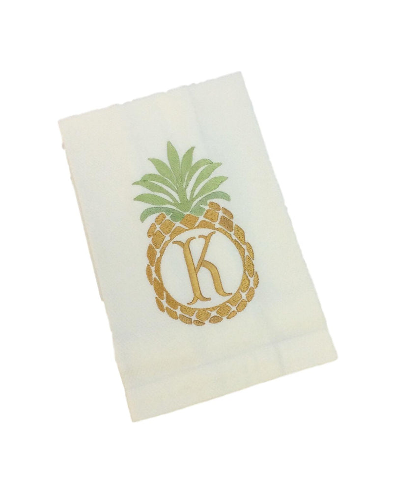Pineapple Monogram  Kitchen Towel