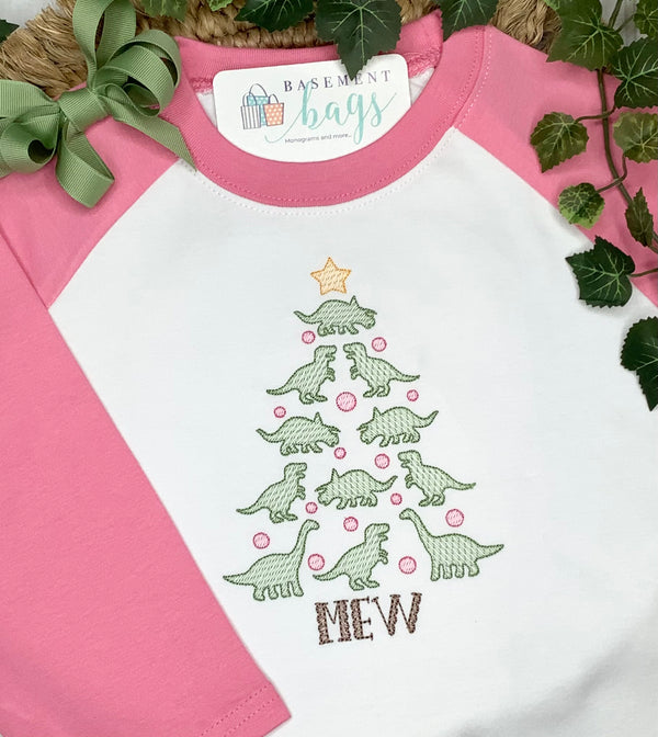 Dino Christmas Tree Shirt