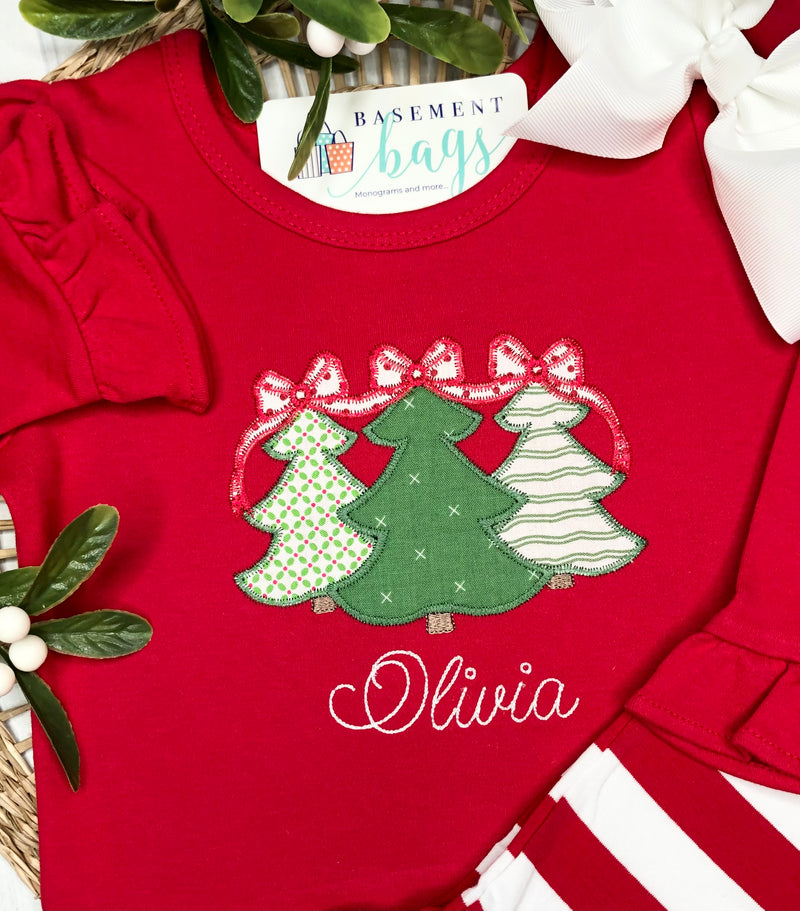 Holiday Scalloped Sweatshirt Set