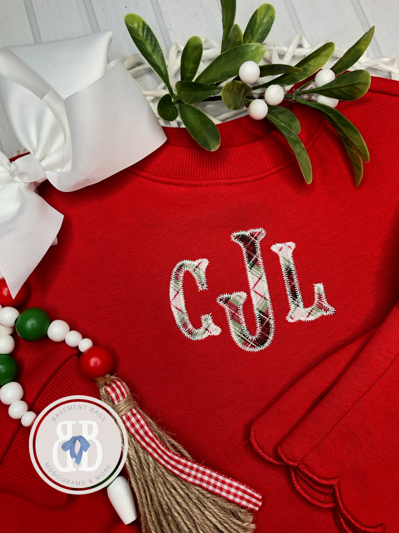 Holiday Scalloped Sweatshirt Set