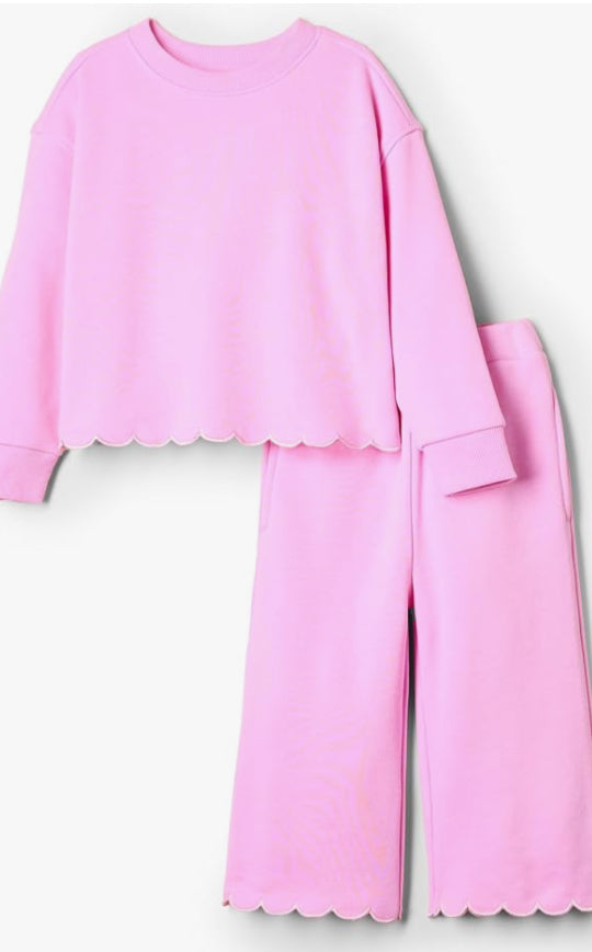 Holiday Scalloped Sweatshirt Set