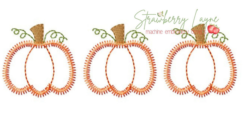 Blanket stitch pumpkin trio