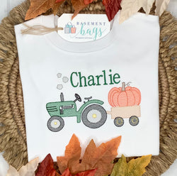 Vintage Tractor & Pumpkin Trailer