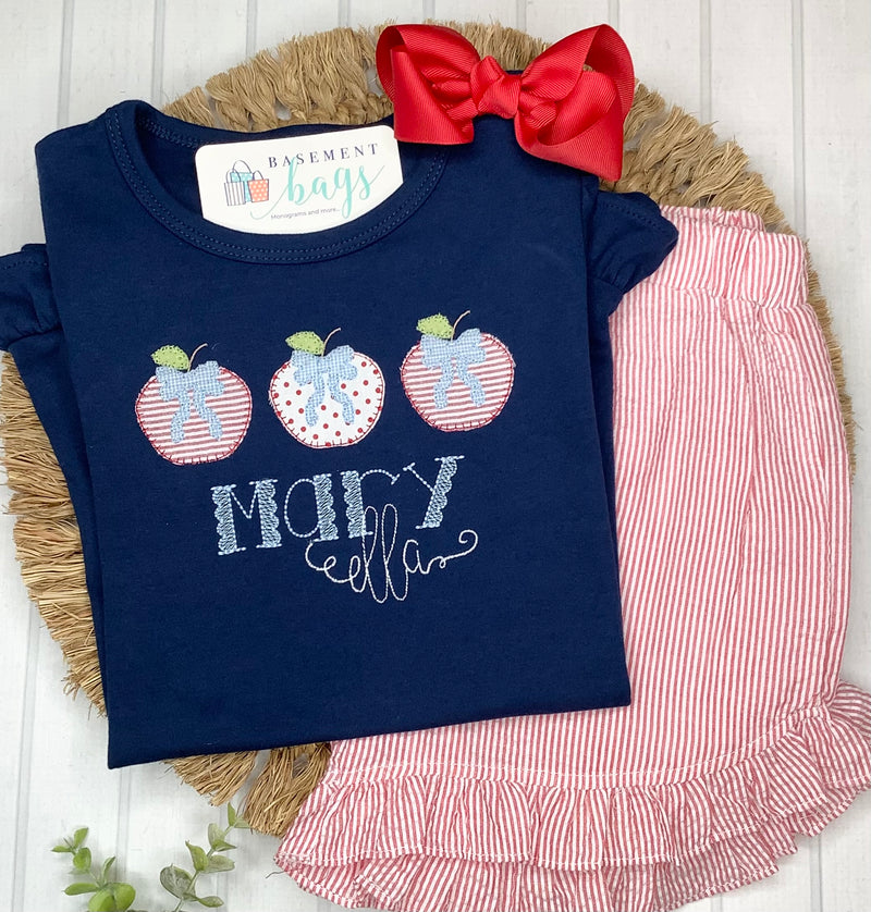 Blanket Stitch Apple Trio