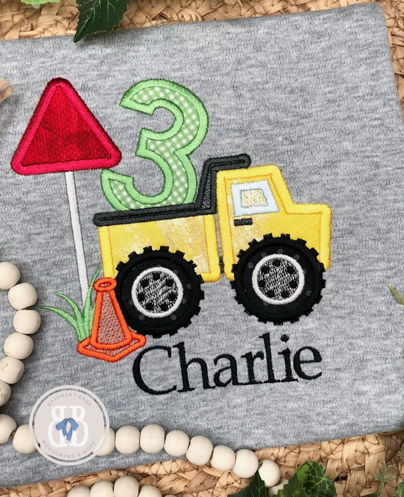 Construction DumpTruck Birthday Shirt