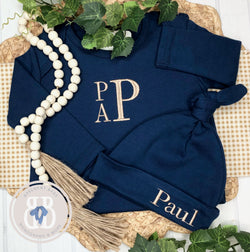 Navy Infant Gown/Cap