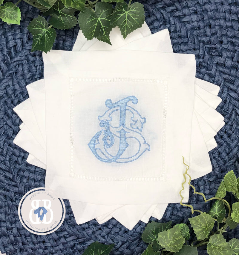 Monogrammed Cocktail Napkins (Set of 4)