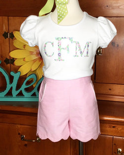 MaryElla-Girls Handmade Scalloped Shorts