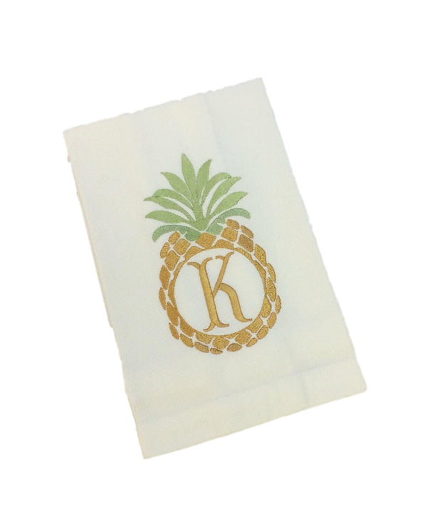 Pineapple Monogram  Kitchen Towel