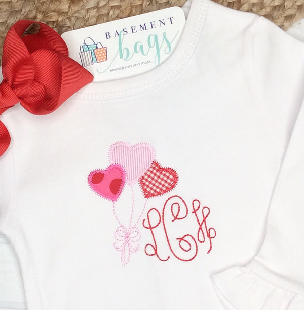 Heart Ballons Monogrammed shirt