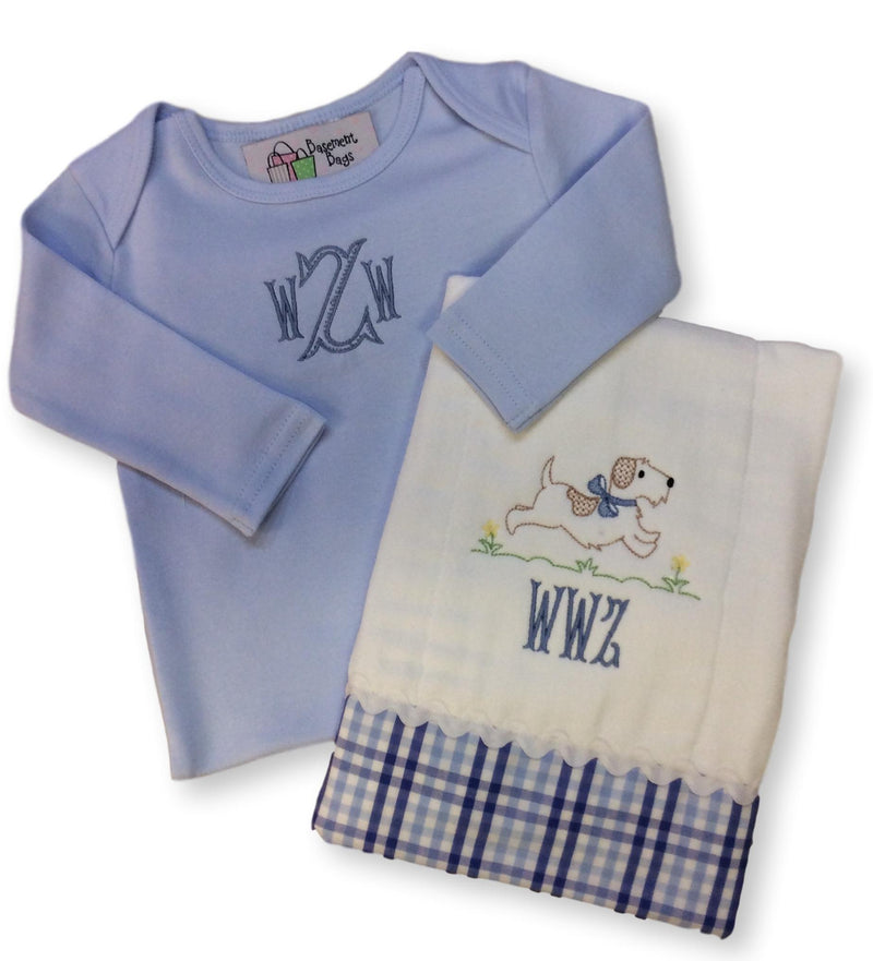 Running Dog Personalized Baby Gift Set