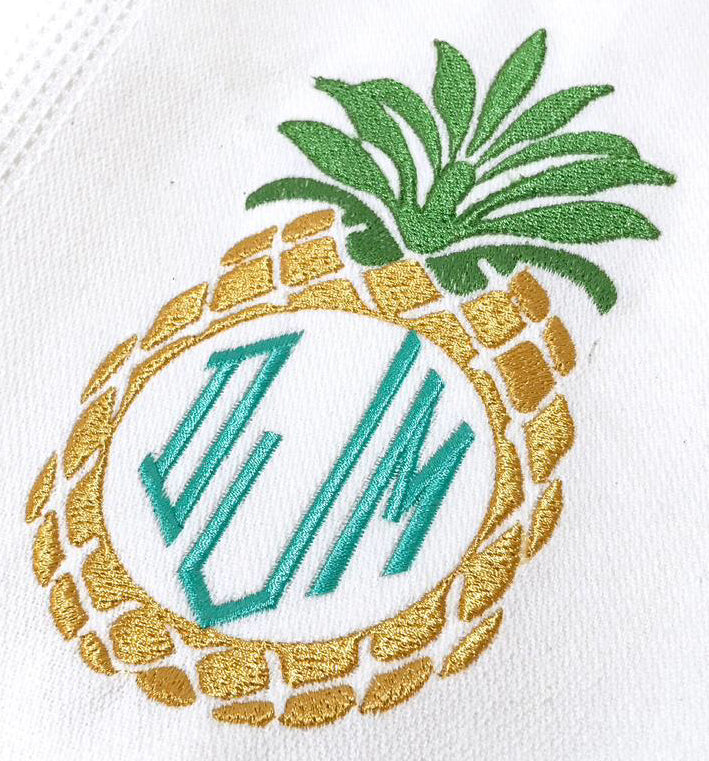 Pineapple Monogram  Kitchen Towel