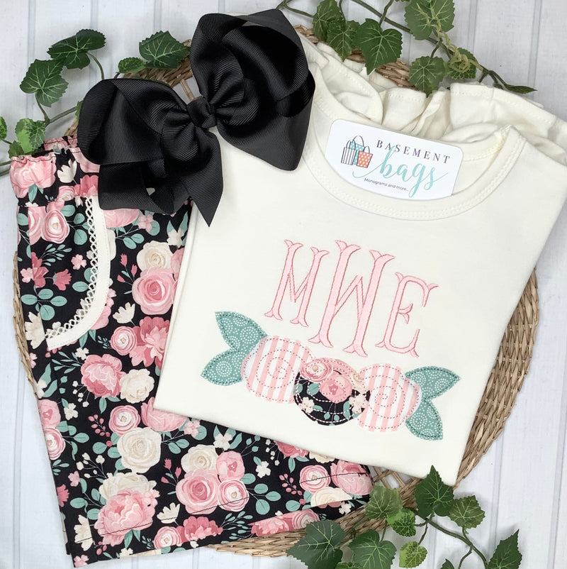 Rose Garden Monogram Shorts Set