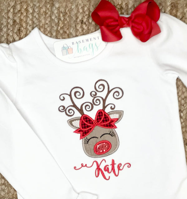 Swirly Girl Reindeer Shirt