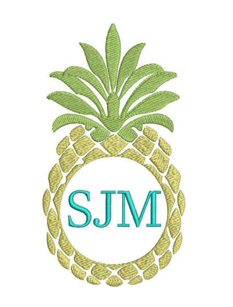 Pineapple Monogram  Kitchen Towel