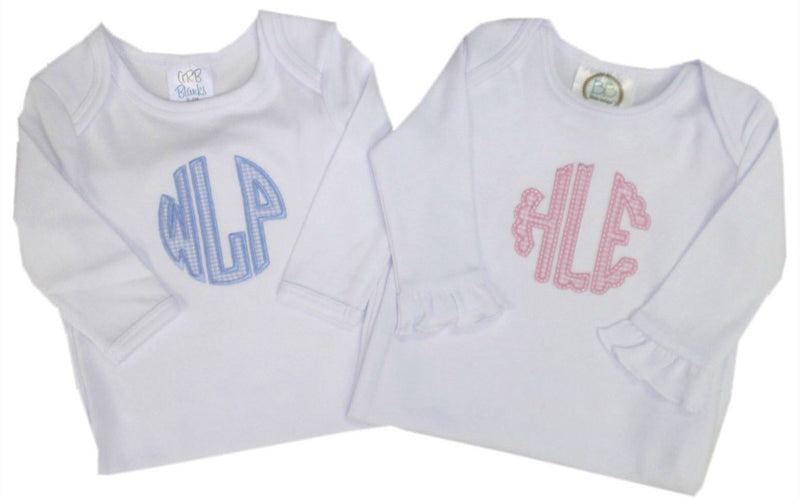 Monogrammed baby gown