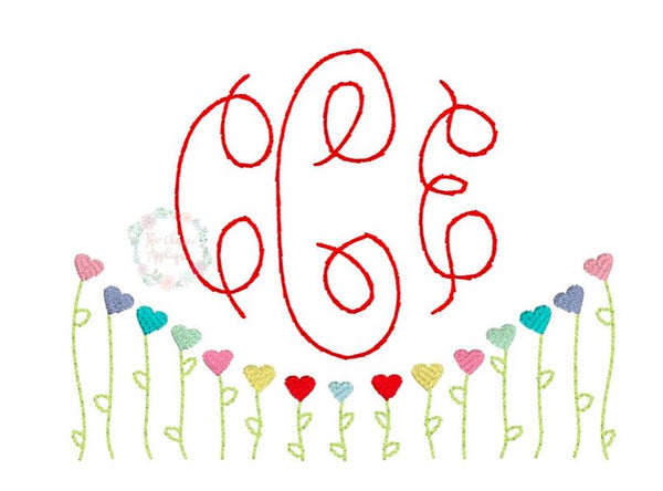 Blooming Hearts Monogram Frame