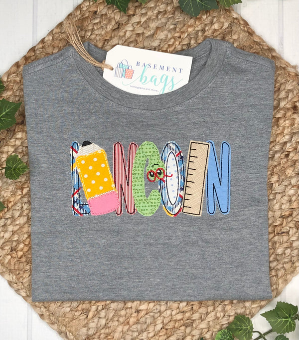 Back to School Themed Name Shirt