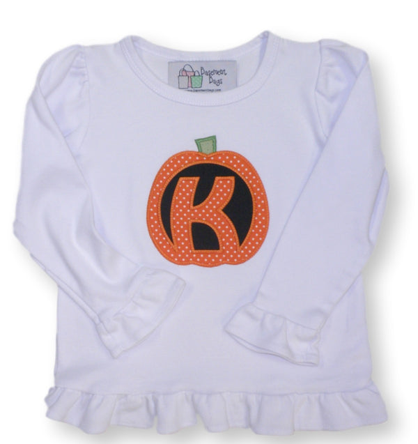 Pumpkin Initial Tee Shirt