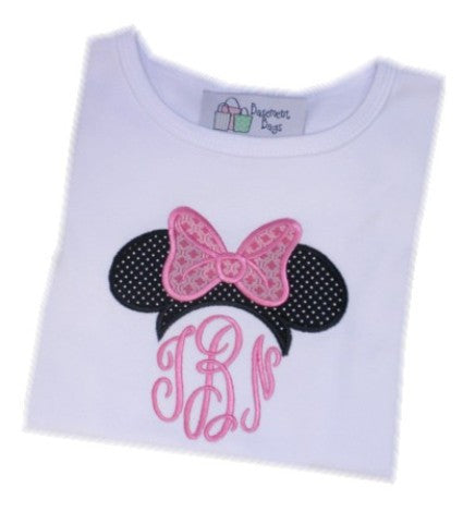 Girl Mouse Monogram Topper Tee