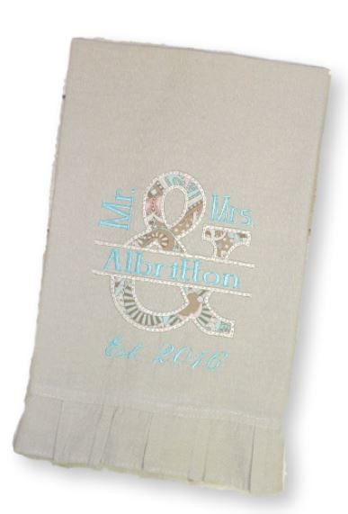 personalized linen hand towel