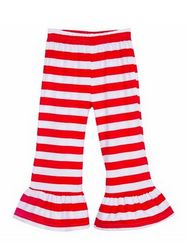 Girls Stripe Ruffled Pants